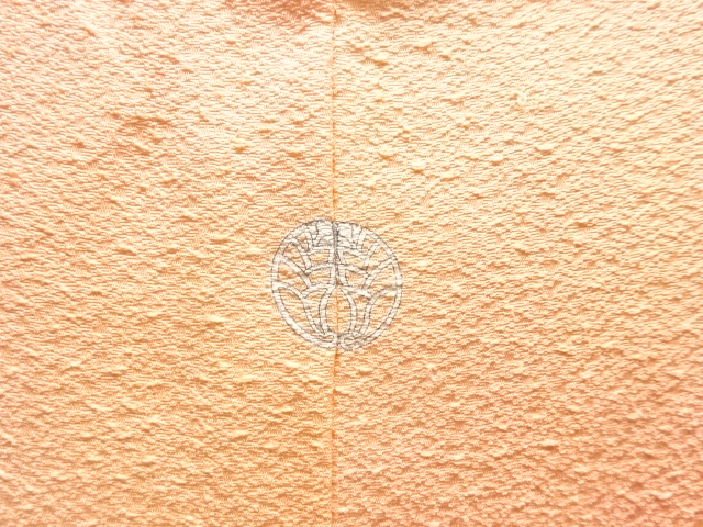  織柄一つ紋色無地着物